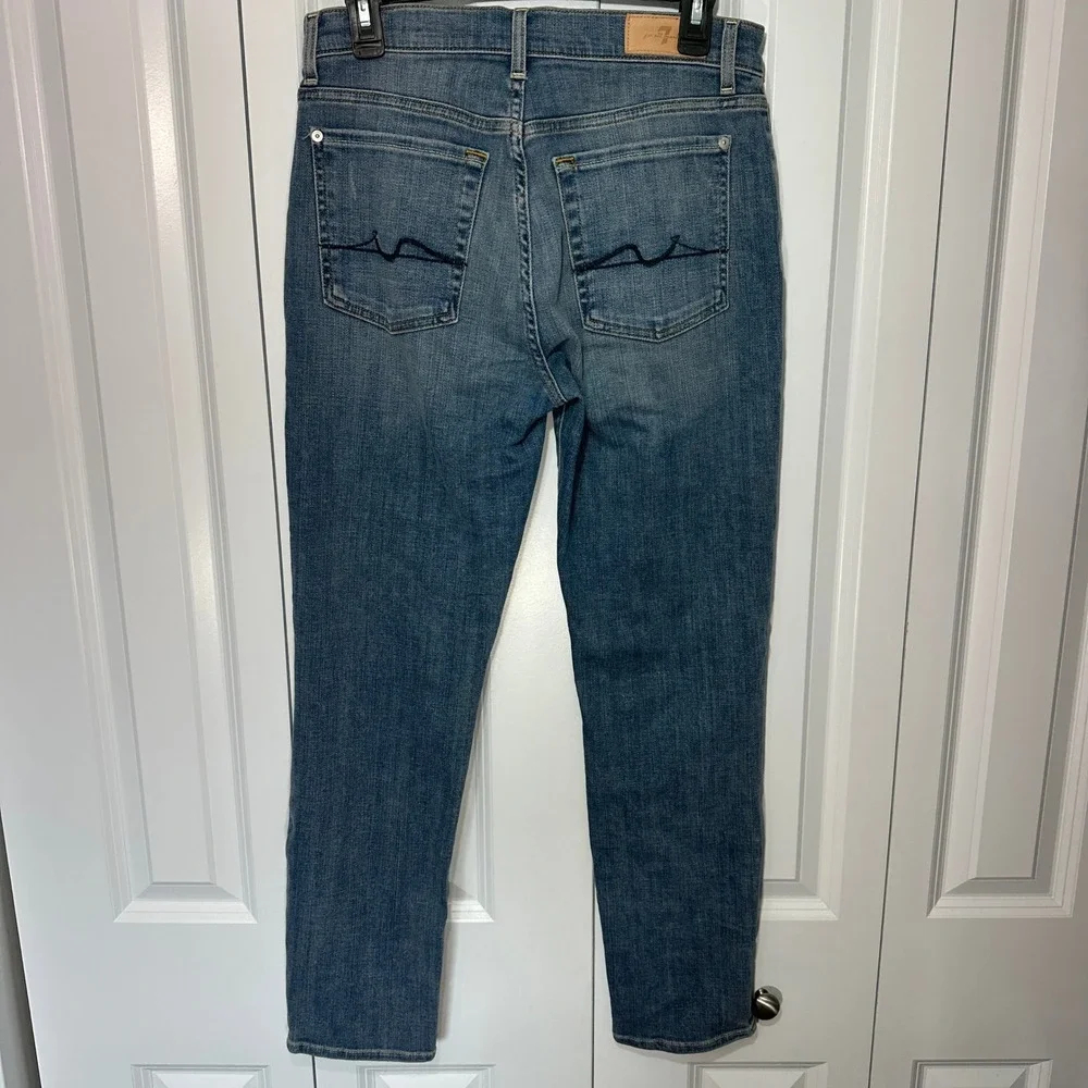7 For All Mankind Josefina Jeans Womens 27 Blue Luxe Vintage Skinny Boyfriend